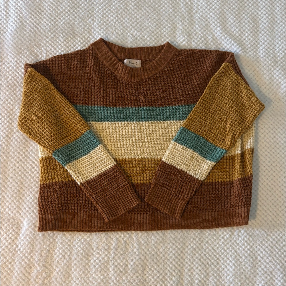 Colorful Striped Crew Neck Sweater